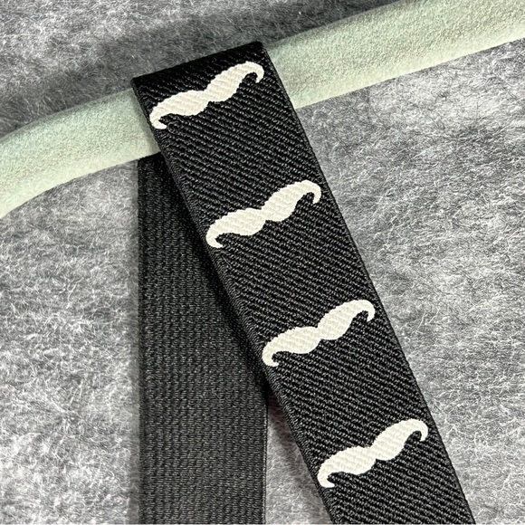 “I Moustache You” Suspenders “Y” Style Swag 1” Wide Clip-On Fun Unisex Stretch - Picture 6 of 14
